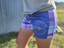 Load image into Gallery viewer, Purple Plaid Footy Shorts