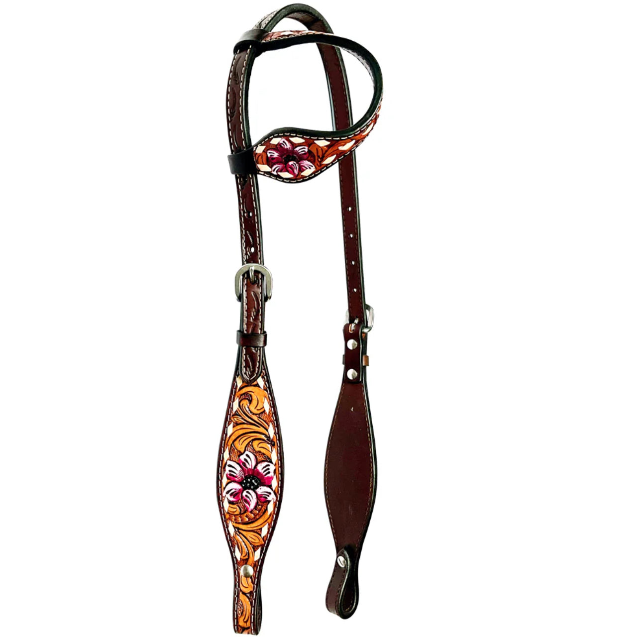New! Nylon One Eared Quick Change Bridle – Pink main image 0