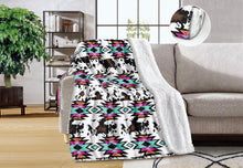 Load image into Gallery viewer, Aztec Queen Sherpa Blanket