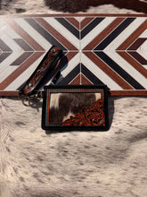 Load image into Gallery viewer, Twilight Handtooled Hairon Card Holder