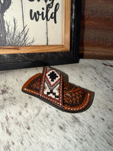 Load image into Gallery viewer, Aztec Tooled Knife Pouch
