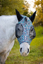 Load image into Gallery viewer, Turquoise Glass Lycra Fly Mask
