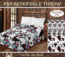 Load image into Gallery viewer, Reversible King Pink Aztec / Cowprint
