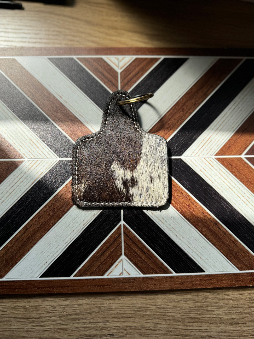 Cowhide Large Keyring #3