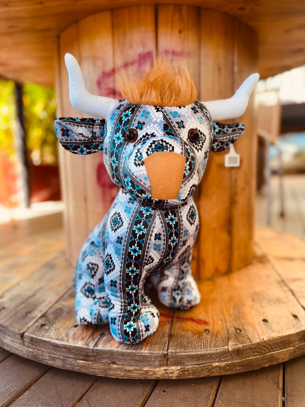 Grey Aztec Large Highland Cow