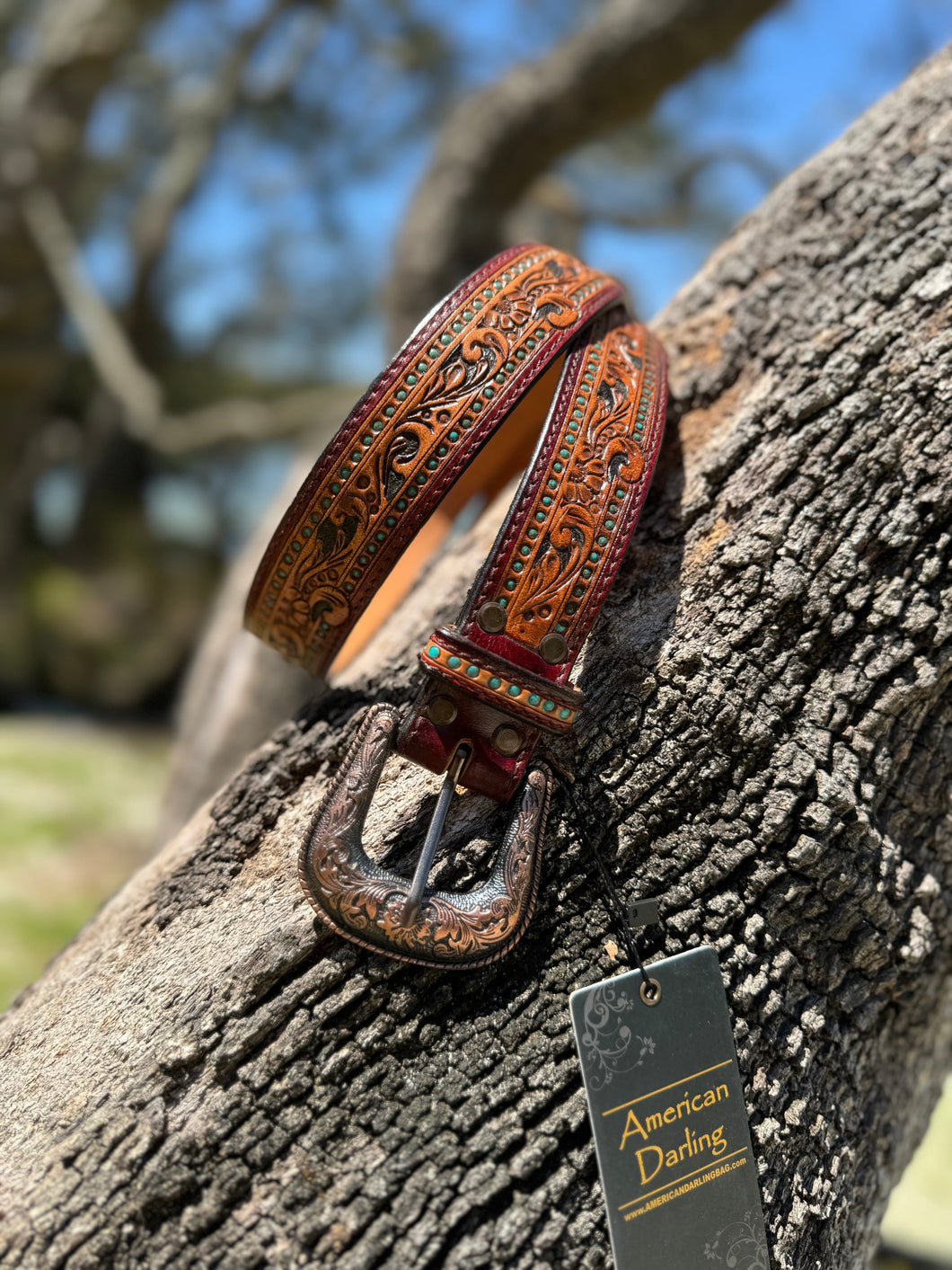 Aqua Dotted Belt