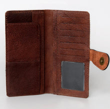 Load image into Gallery viewer, Luna Tooled Cowhide Wallet A
