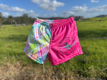 Load image into Gallery viewer, Neon Plaid Footy Shorts
