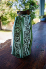Load image into Gallery viewer, Turquoise Tooled Bootstitch Toiletry Bag
