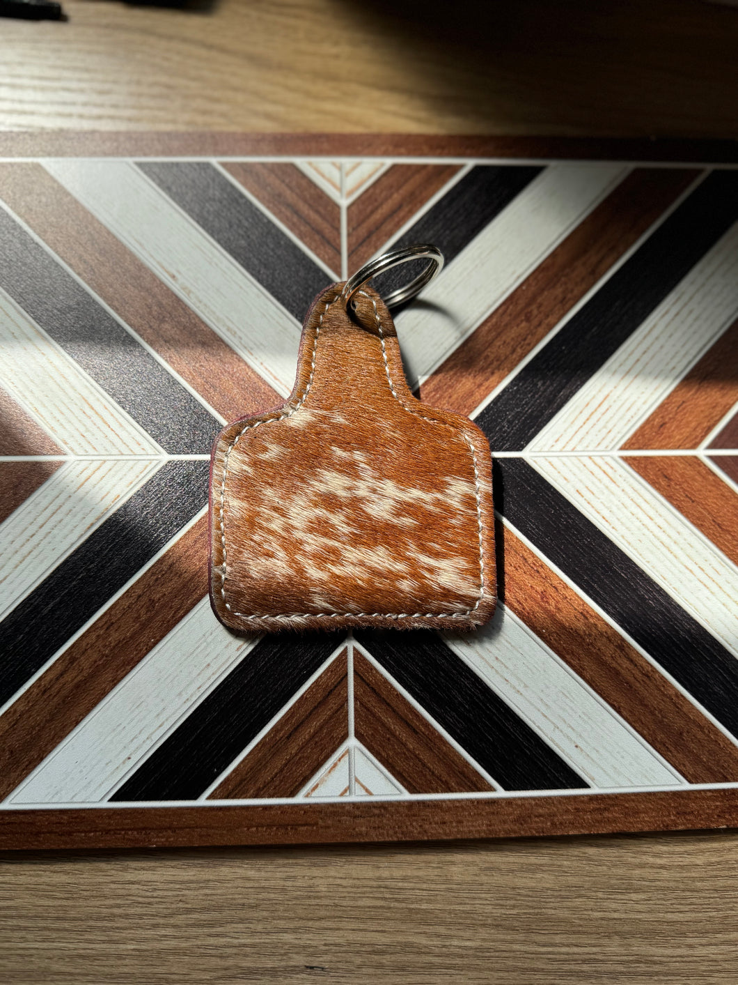 Cowhide Large Keyring #1