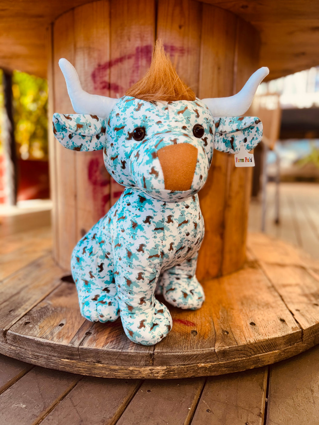 Turquoise Cowprint Highland Cow