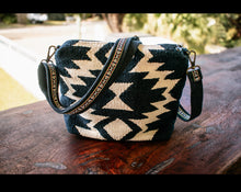 Load image into Gallery viewer, Black &amp; Cream Aztec Crossbody
