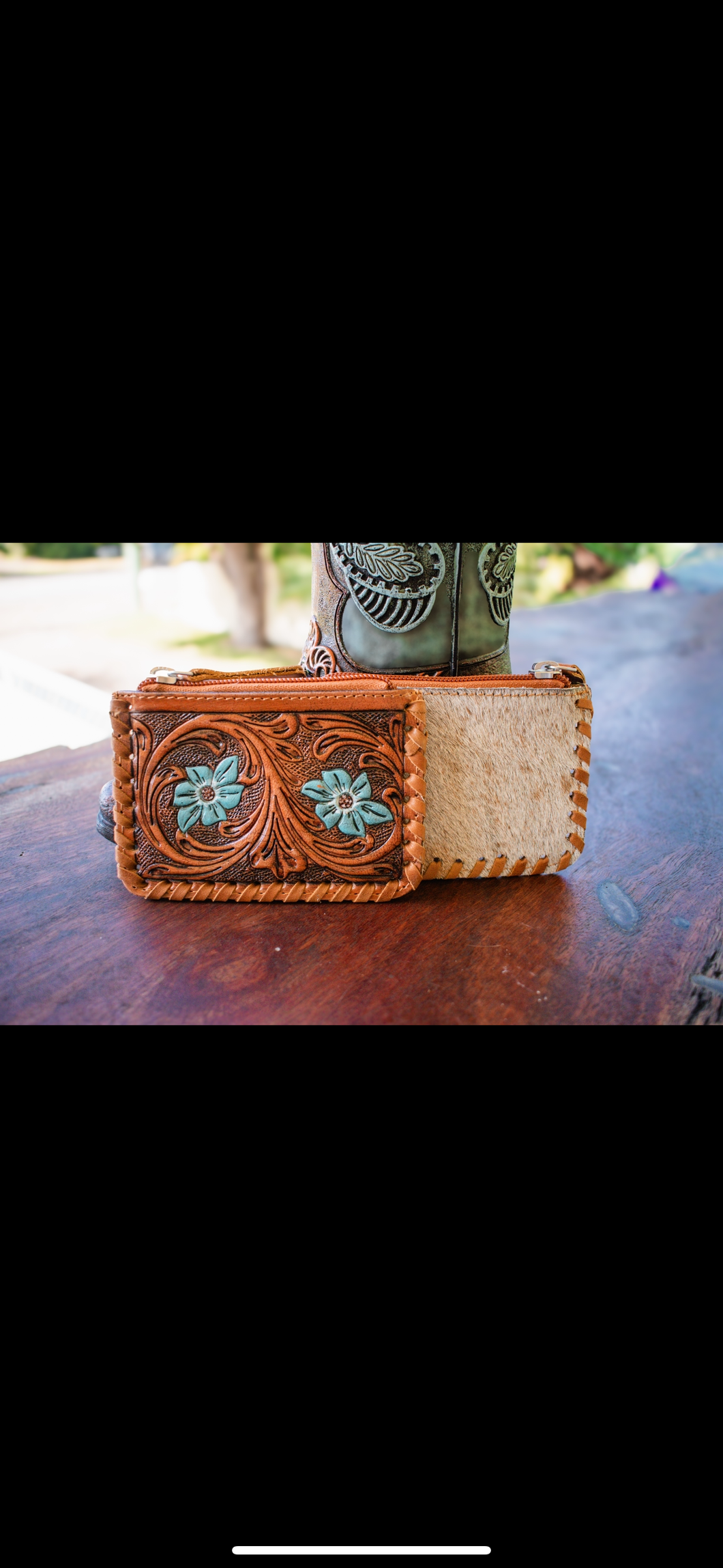Blue Blossom Hide Coin Purse