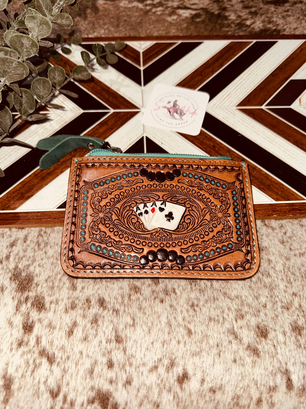 Turquoise Card Coin Pouch
