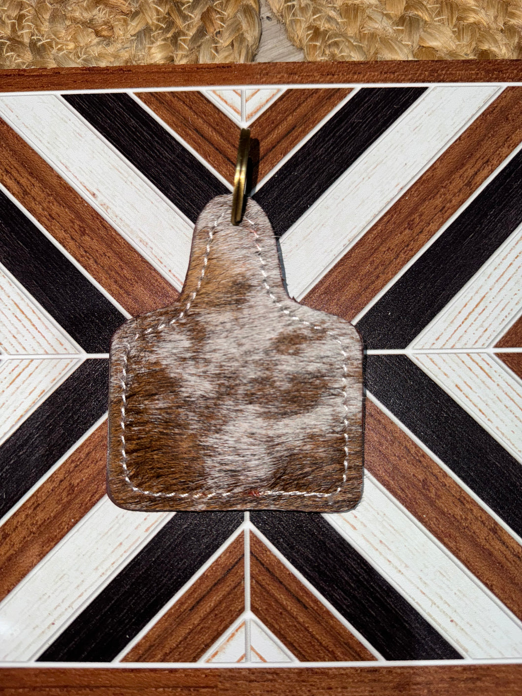 Cowhide Large Keyring B