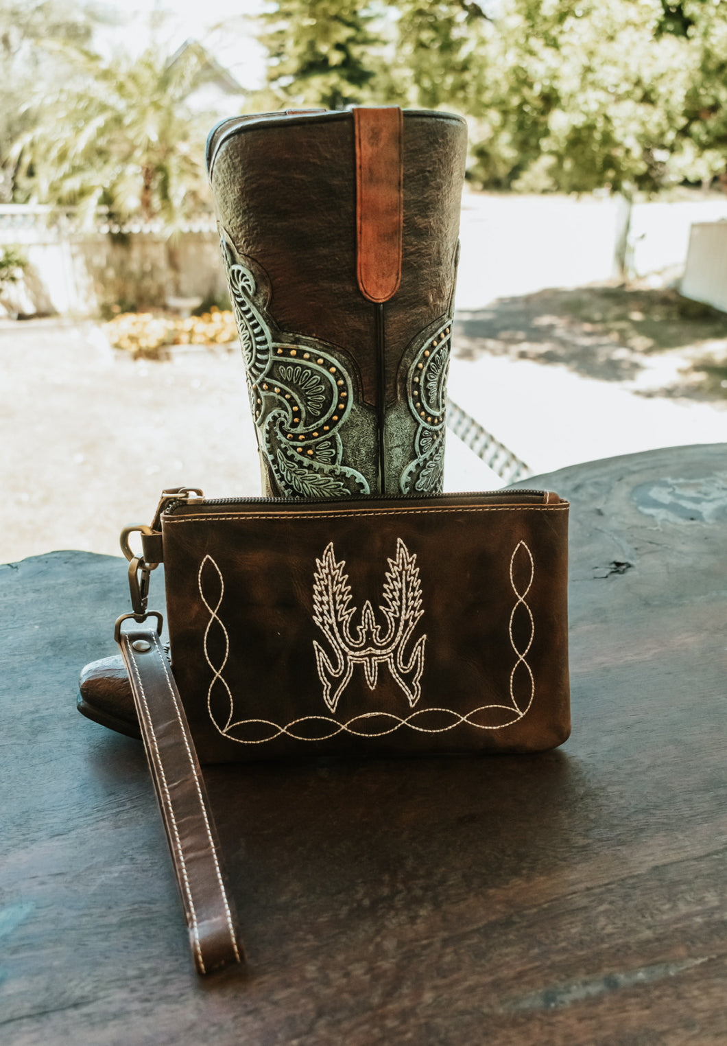 Stitch Rustic Leather Pouch