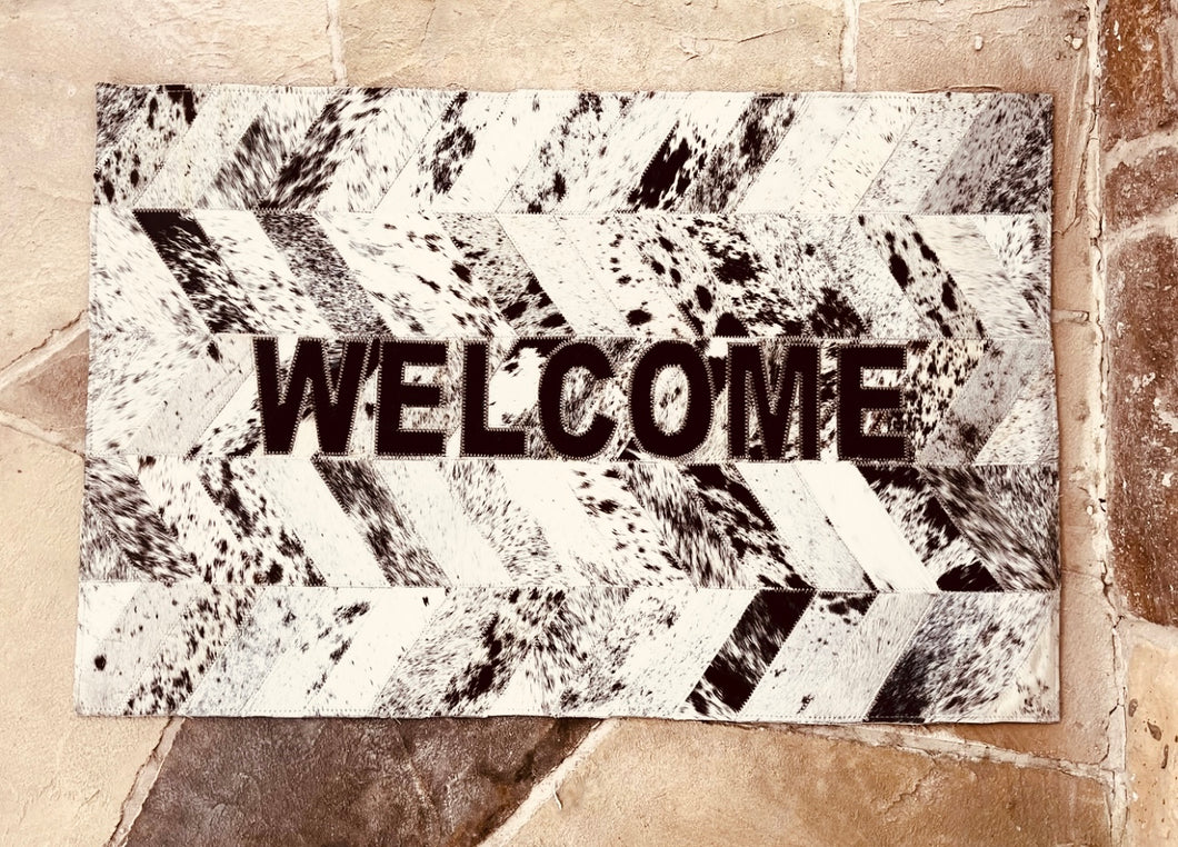 Cowhide Welcome Door Mat