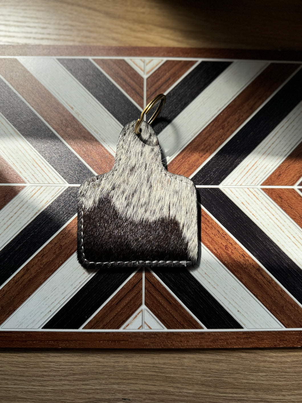 Cowhide Large Keyring #4