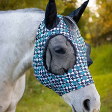 Load image into Gallery viewer, Turquoise Glass Lycra Fly Mask
