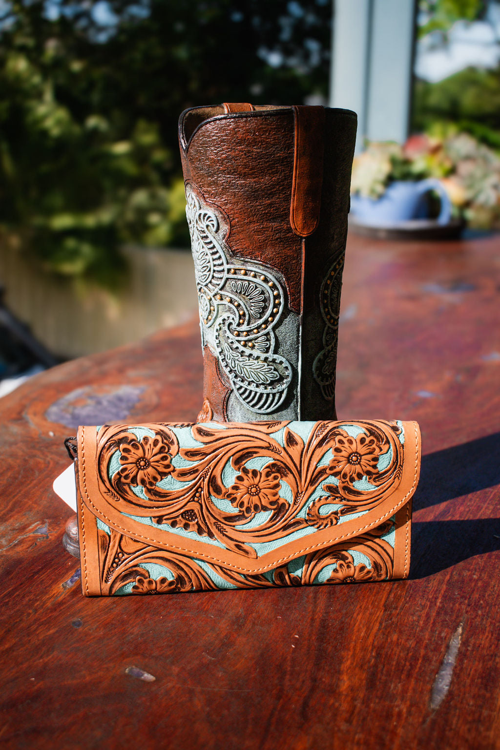 Ohlay Aqua Tooled Wallet
