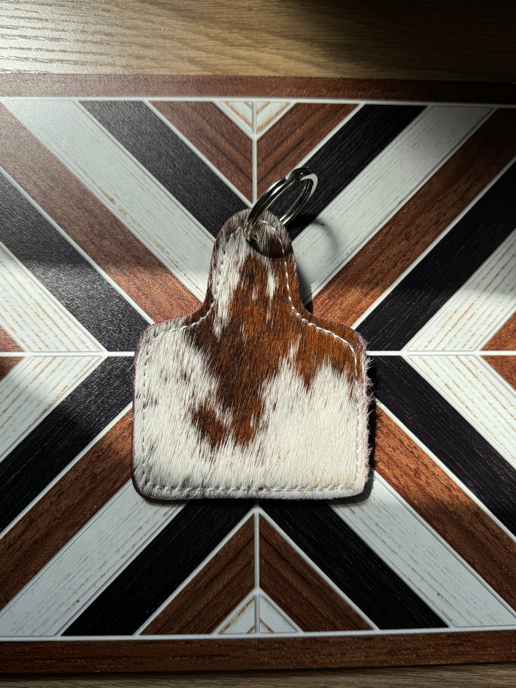 Cowhide Large Keyring #6