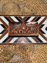 Load image into Gallery viewer, Luna Tooled Cowhide Wallet A
