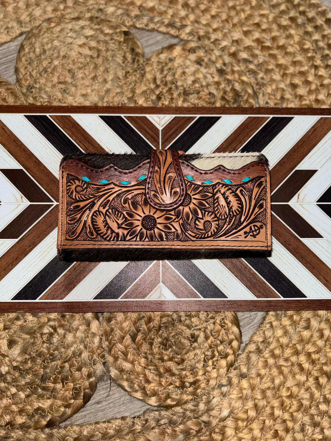 Luna Tooled Cowhide Wallet A