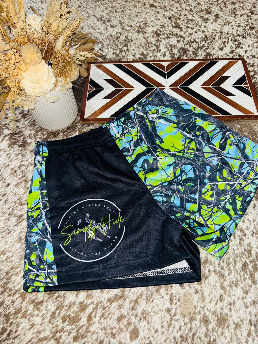 Green Camo Footy Shorts