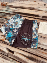 Load image into Gallery viewer, Blue Floral Footy Shorts
