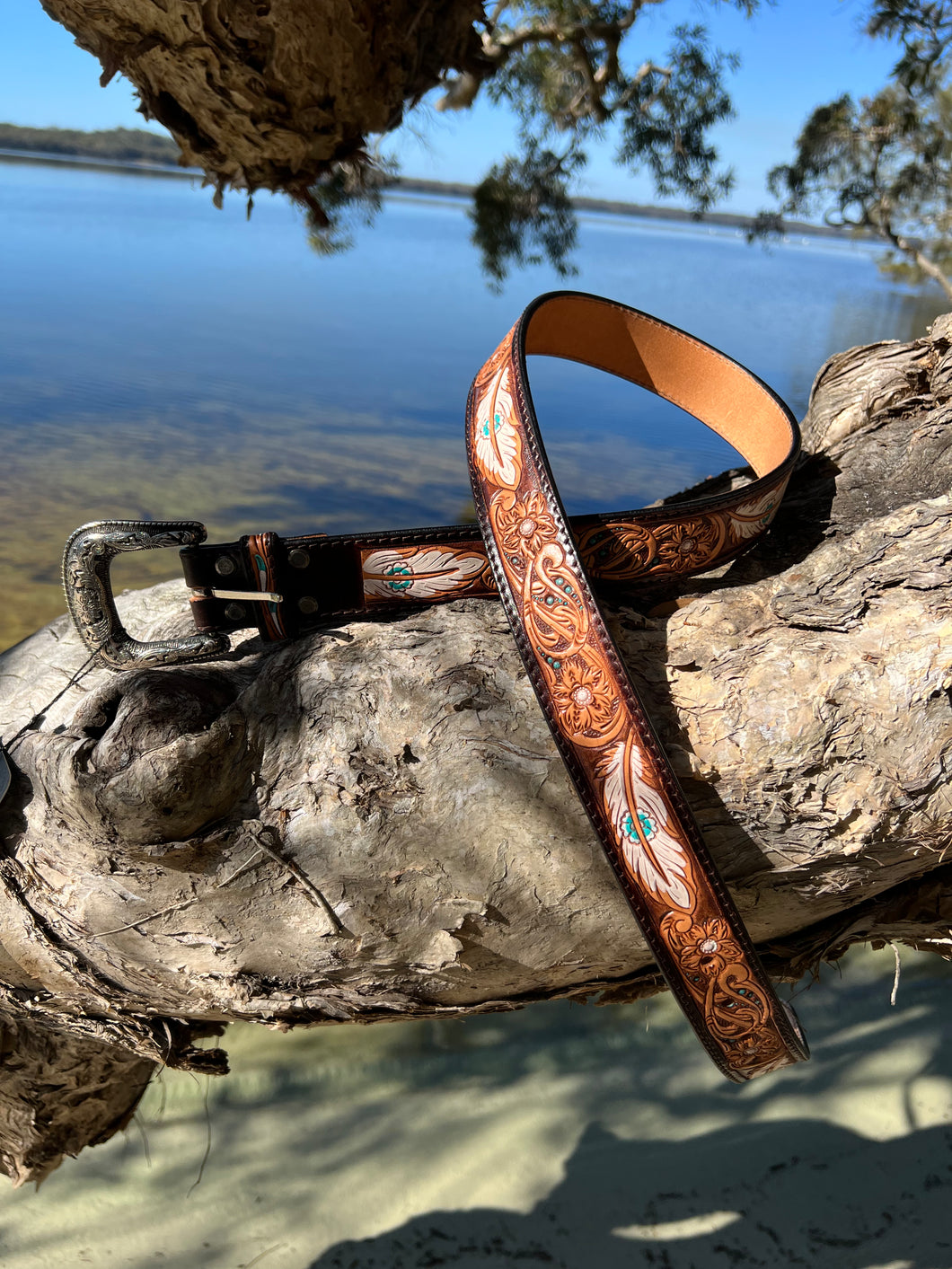 White Feather Belt